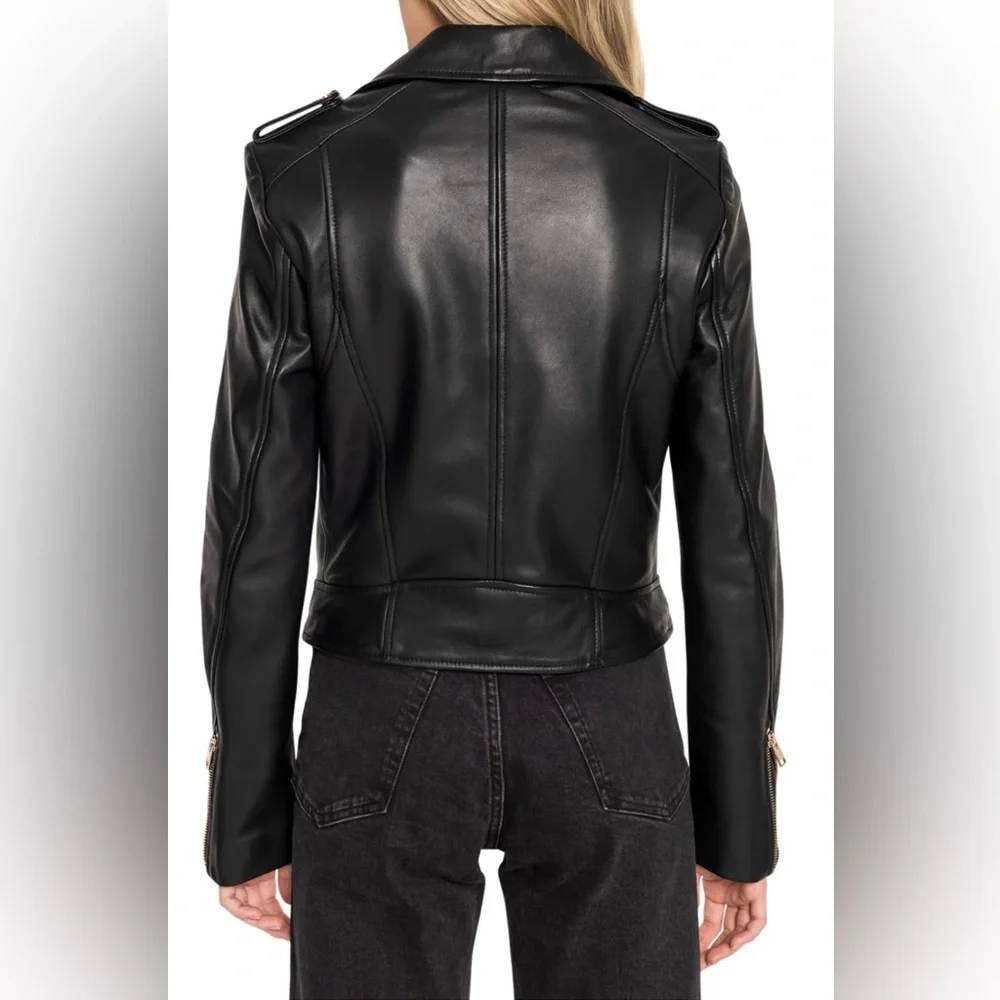 NWOT LAMARQUE “DONNA” BLACK LEATHER JACKET SIZE XL - Picture 4 of 10
